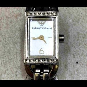 🔥Real Diamonds 💎 Armani Stainless Steel & Diamond Watch 35.62g